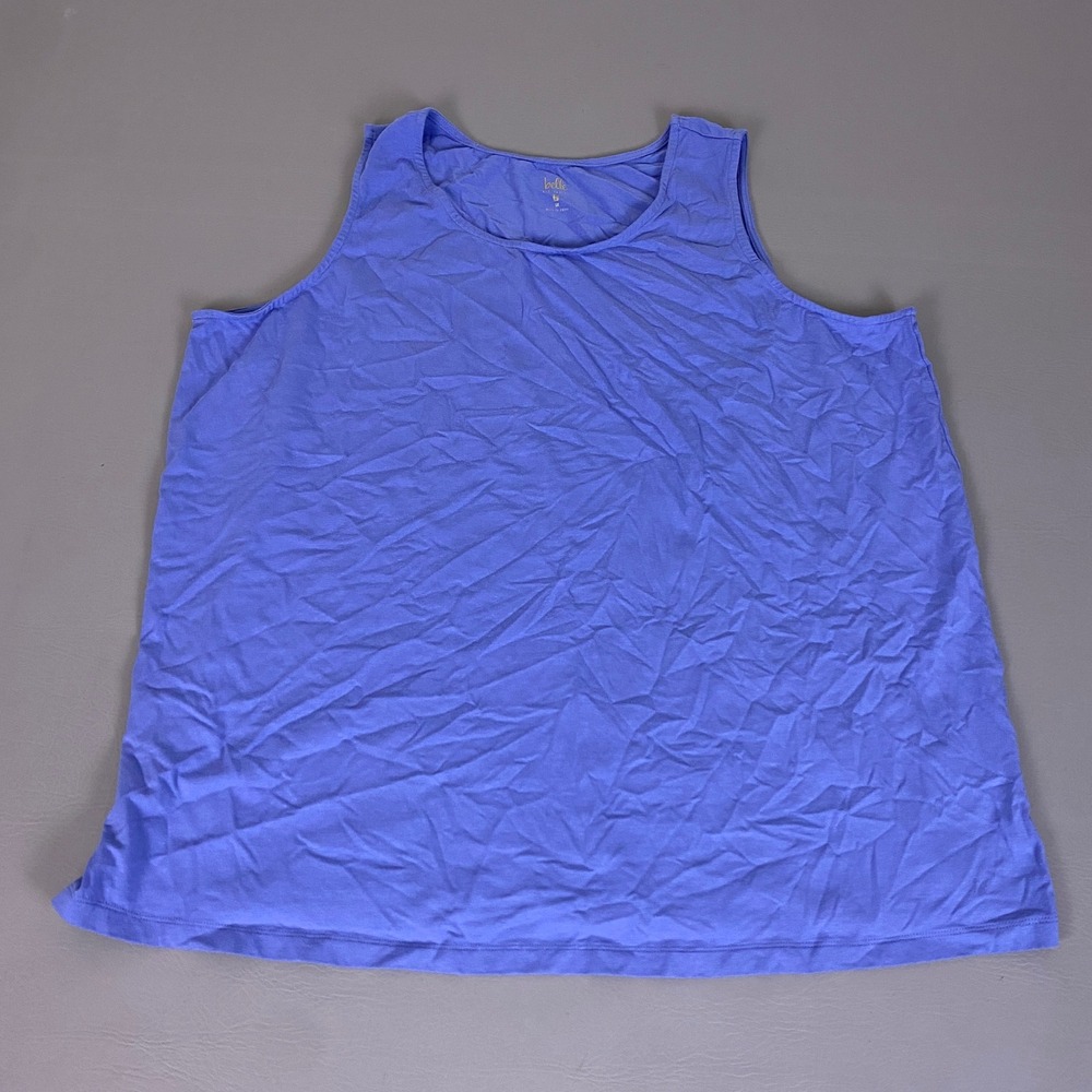Belle by Kim Gravel Tank Top Womens 3X Periwinkle Blue Cotton Modal Stretch Knit